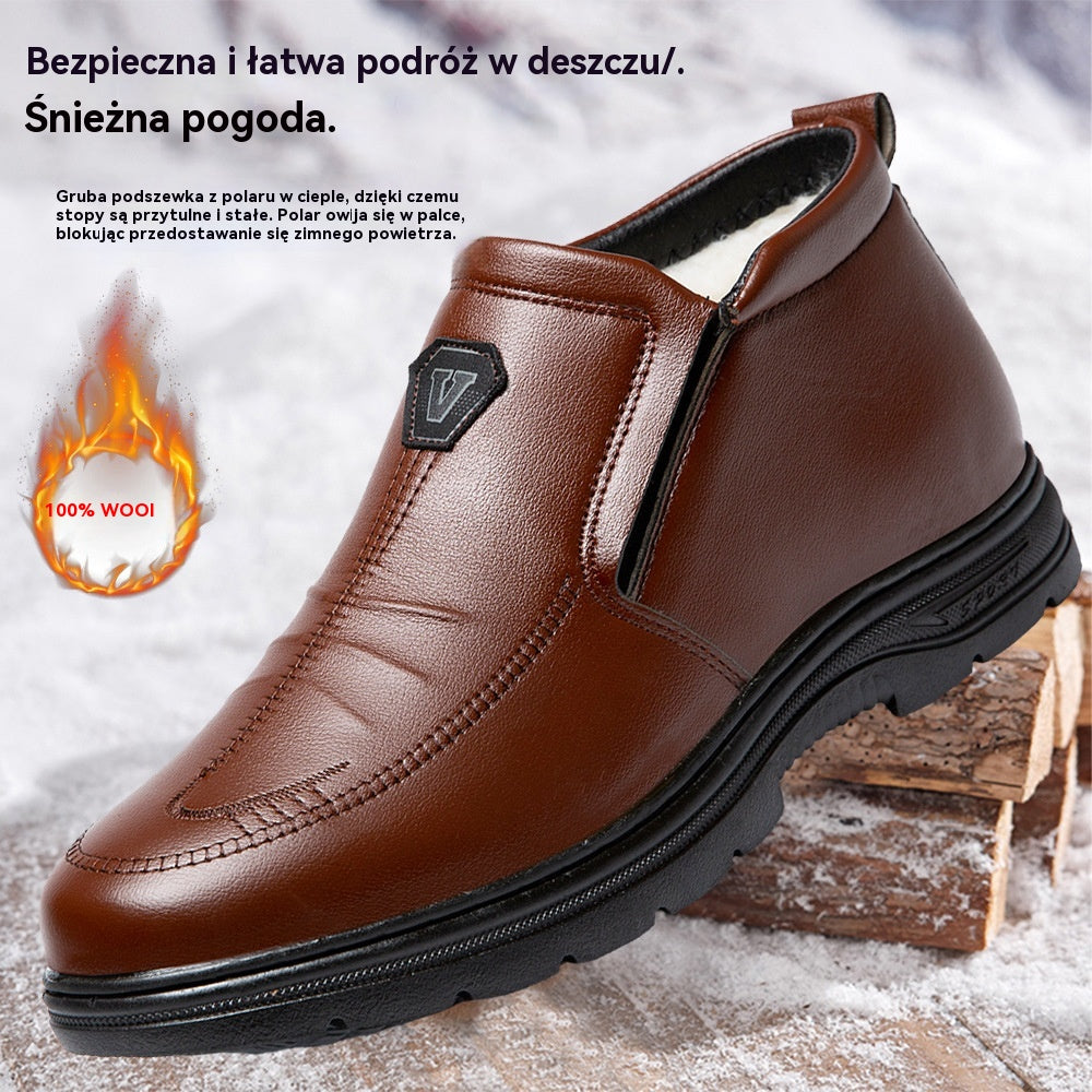 【39-44】Męskie zimowe buty śniegowe z grubym polarowym ociepleniem, odporne na zimno.