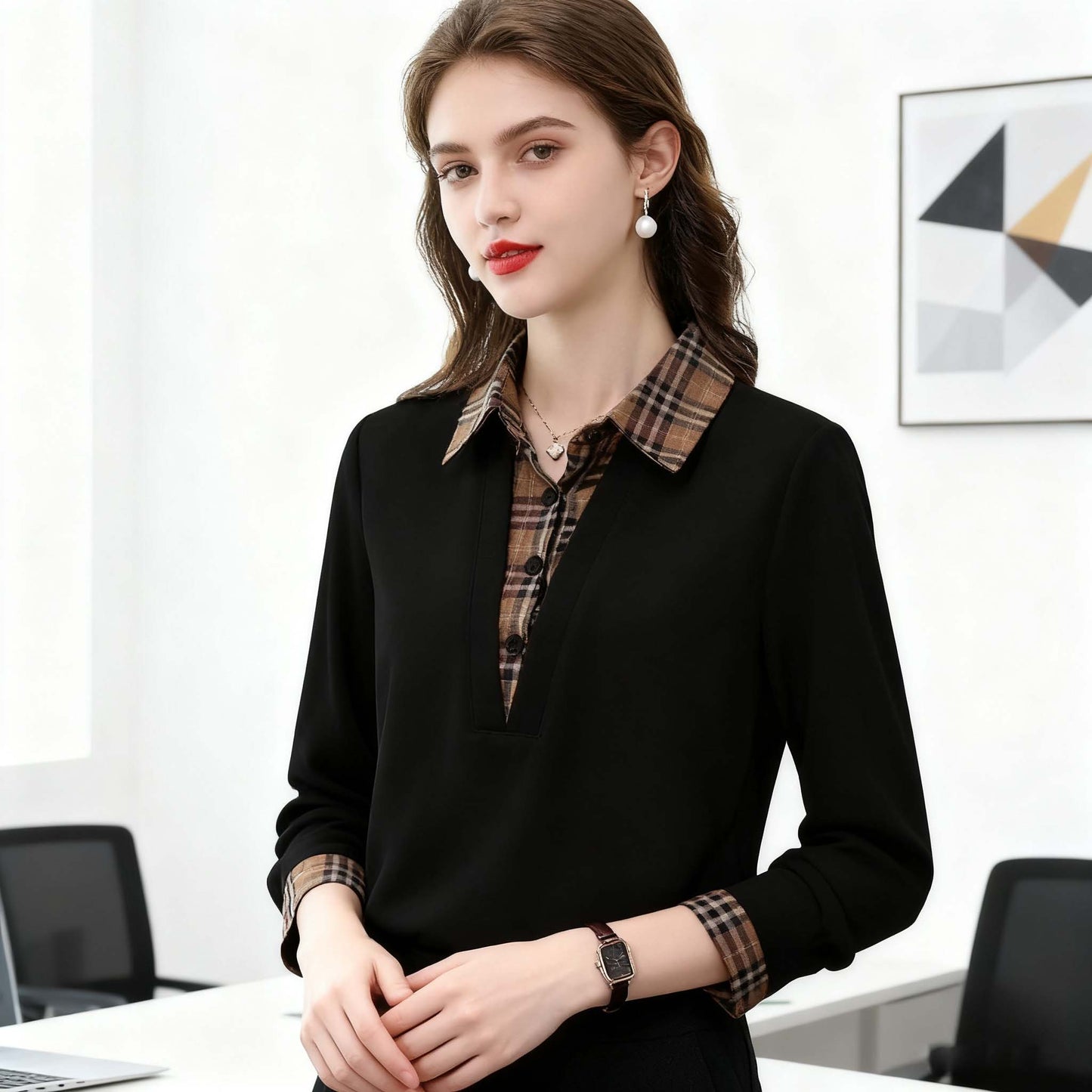 đ„Kup 1, a drugi dostaniesz gratisđ„ă50-100 kgăđDamska jesienna bluza dwuczÄĆciowa z imitacjÄ
materiaĆu, uniwersalna koszula w kratÄđ