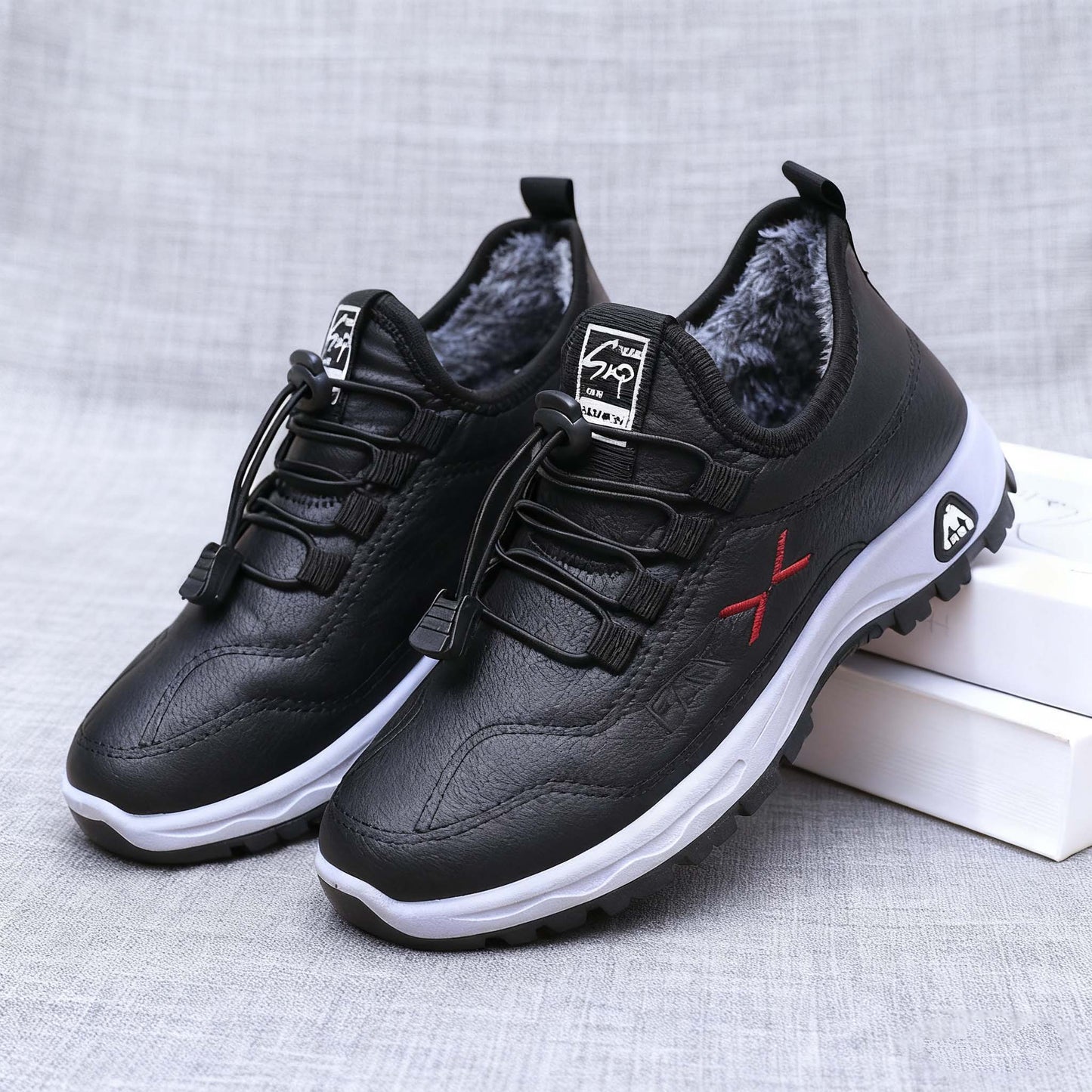 【35-41】Damskie ręcznie robione buty z prawdziwej skóry z aksamitu i bawełny w nowym stylu, zimowe