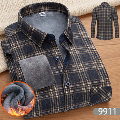 👔【L-5XL】Męska koszula biznesowa na jesień i zimę, ciepła, z długim rękawem