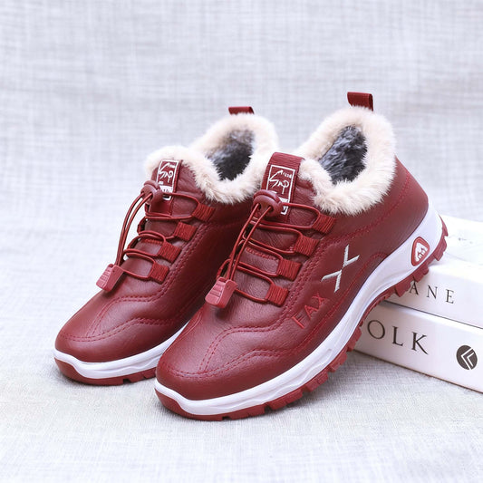 【35-41】Damskie ręcznie robione buty z prawdziwej skóry z aksamitu i bawełny w nowym stylu, zimowe