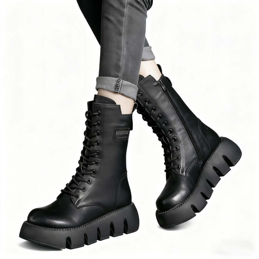 👢Oferta ograniczona: 42% zniżki 🔥【35-40】Nowe damskie wysokiej jakości, ręcznie robione, miękkie skórzane botki na jesień-zimę, martensy