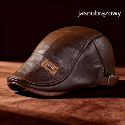 🧢🔥 Męska wysokiej jakości retro skórzana beretka 3 w 1 – modna, wodoodporna i wiatroszczelna, z ciepłą podszewką, bardzo praktyczna