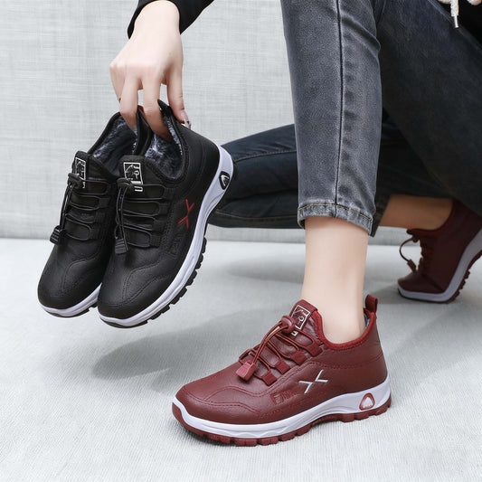 【35-41】Damskie ręcznie robione buty z prawdziwej skóry z aksamitu i bawełny w nowym stylu, zimowe
