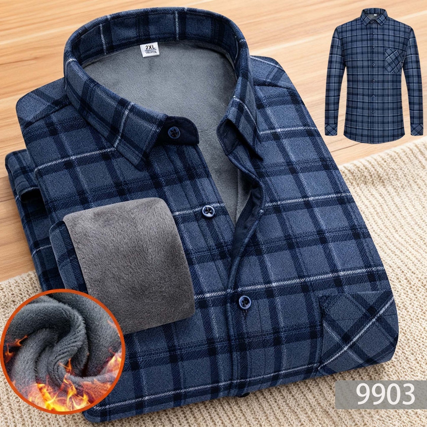 👔【L-5XL】Męska koszula biznesowa na jesień i zimę, ciepła, z długim rękawem