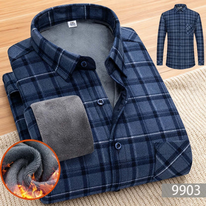 👔【L-5XL】Męska koszula biznesowa na jesień i zimę, ciepła, z długim rękawem