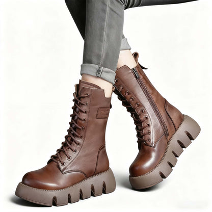 👢Oferta ograniczona: 42% zniżki 🔥【35-40】Nowe damskie wysokiej jakości, ręcznie robione, miękkie skórzane botki na jesień-zimę, martensy