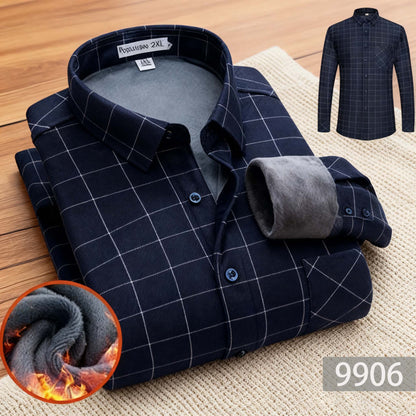 👔【L-5XL】Męska koszula biznesowa na jesień i zimę, ciepła, z długim rękawem