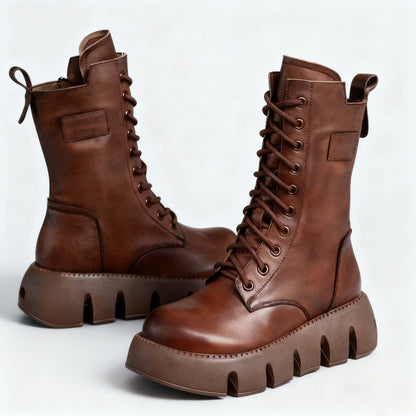👢Oferta ograniczona: 42% zniżki 🔥【35-40】Nowe damskie wysokiej jakości, ręcznie robione, miękkie skórzane botki na jesień-zimę, martensy