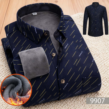 👔【L-5XL】Męska koszula biznesowa na jesień i zimę, ciepła, z długim rękawem