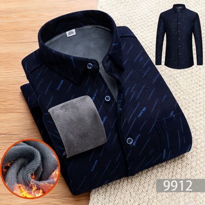 👔【L-5XL】Męska koszula biznesowa na jesień i zimę, ciepła, z długim rękawem