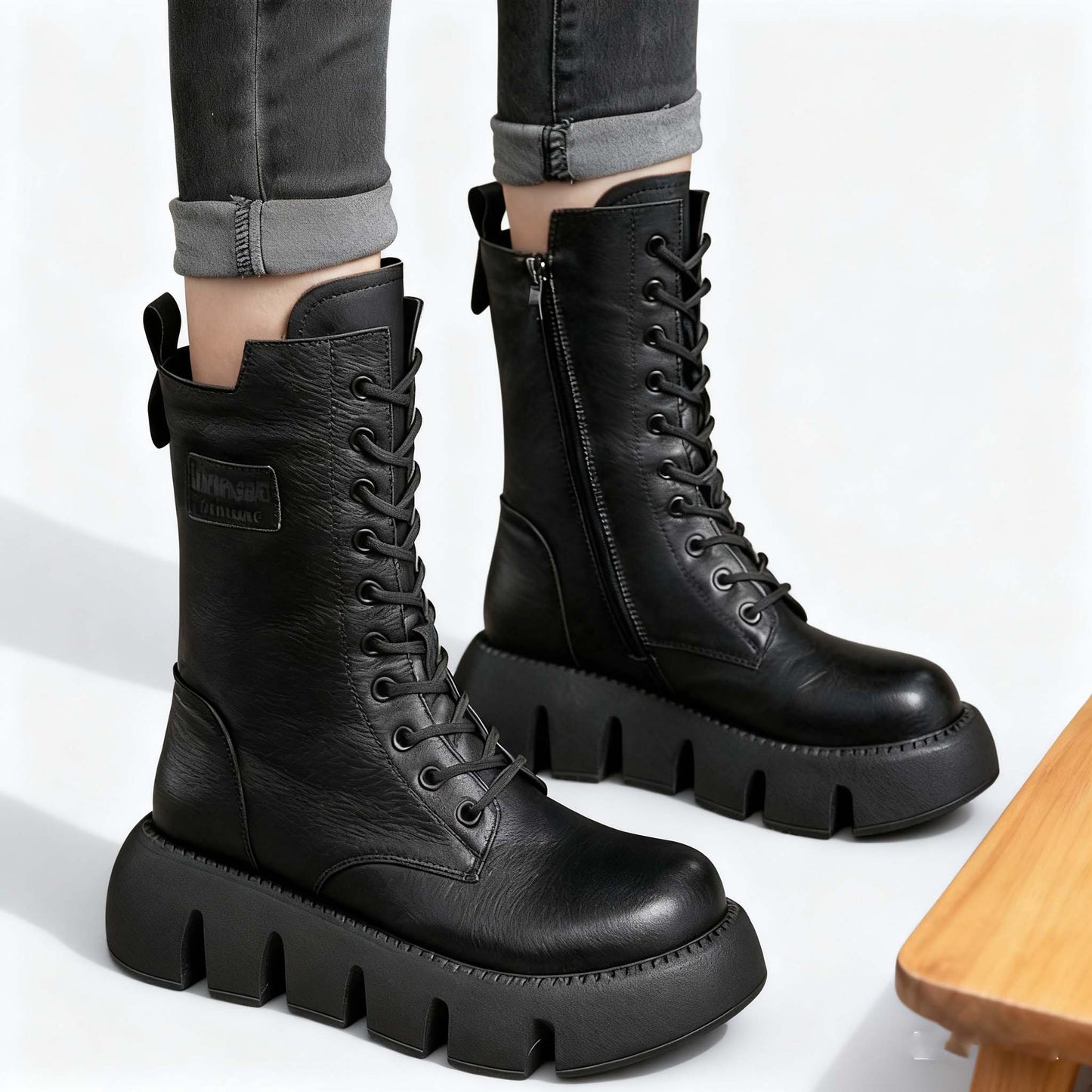 👢Oferta ograniczona: 42% zniżki 🔥【35-40】Nowe damskie wysokiej jakości, ręcznie robione, miękkie skórzane botki na jesień-zimę, martensy