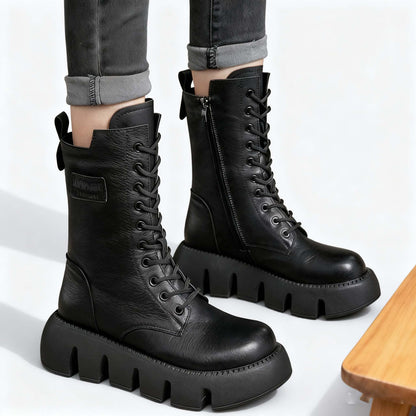 👢Oferta ograniczona: 42% zniżki 🔥【35-40】Nowe damskie wysokiej jakości, ręcznie robione, miękkie skórzane botki na jesień-zimę, martensy