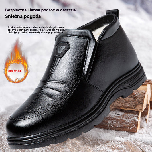 【39-44】Męskie zimowe buty śniegowe z grubym polarowym ociepleniem, odporne na zimno.