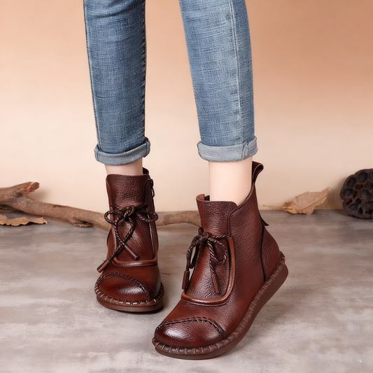 ✨👢Oferta specjalna【rozmiary 35-40】👢Damskie botki retro z miękkiej skóry 2025