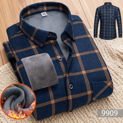 👔【L-5XL】Męska koszula biznesowa na jesień i zimę, ciepła, z długim rękawem