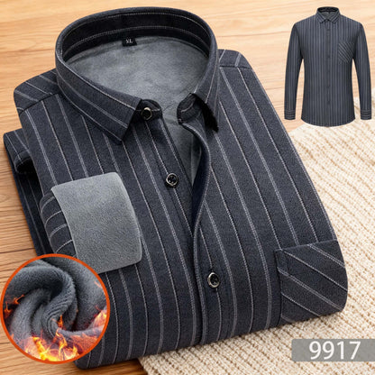 👔【L-5XL】Męska koszula biznesowa na jesień i zimę, ciepła, z długim rękawem